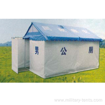 Military tent for disaster relief toilet